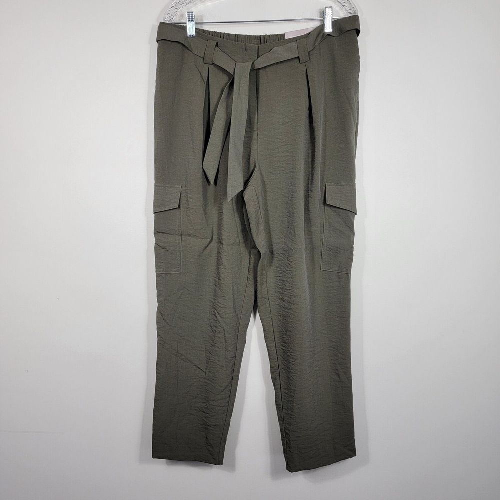 Chico's Size 12R Casual Soft Straight Leg Utility Ankle‎ Deep Olive NWT